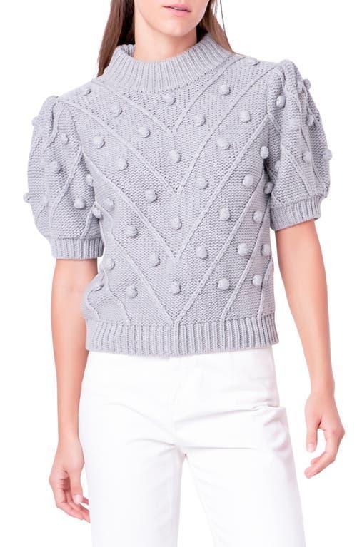 English Factory Pom-Pom Puff Sleeve Sweater (Lilac) Women's Clothing Product Image