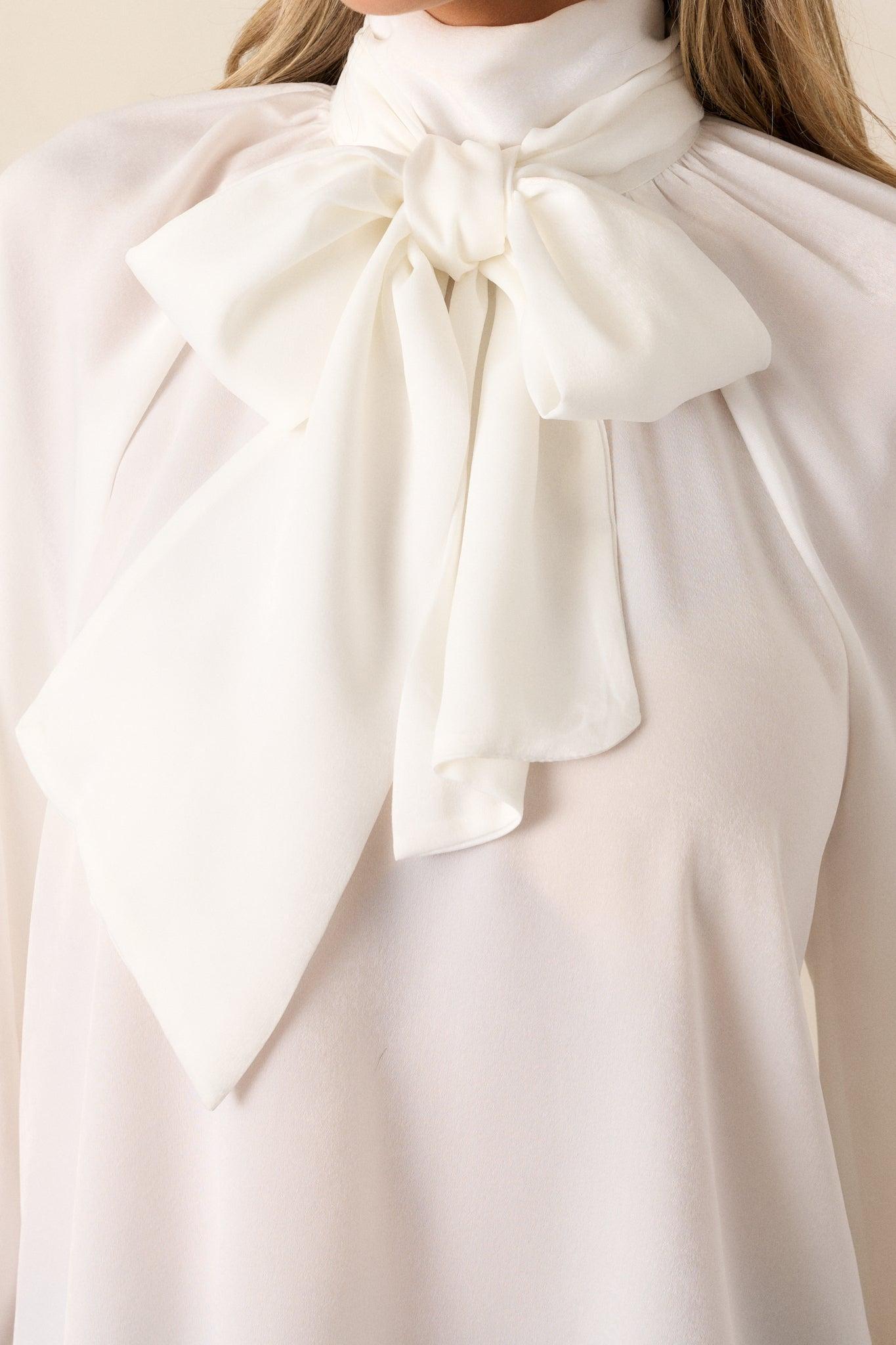 World Class White Bow Tie Blouse Product Image