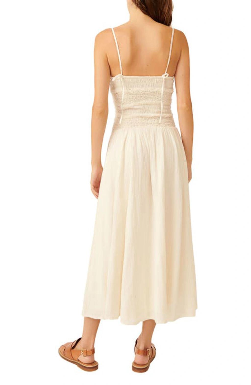 FREE PEOPLE Sparkling Moment Cotton Midi Sundress In Ivory Product Image