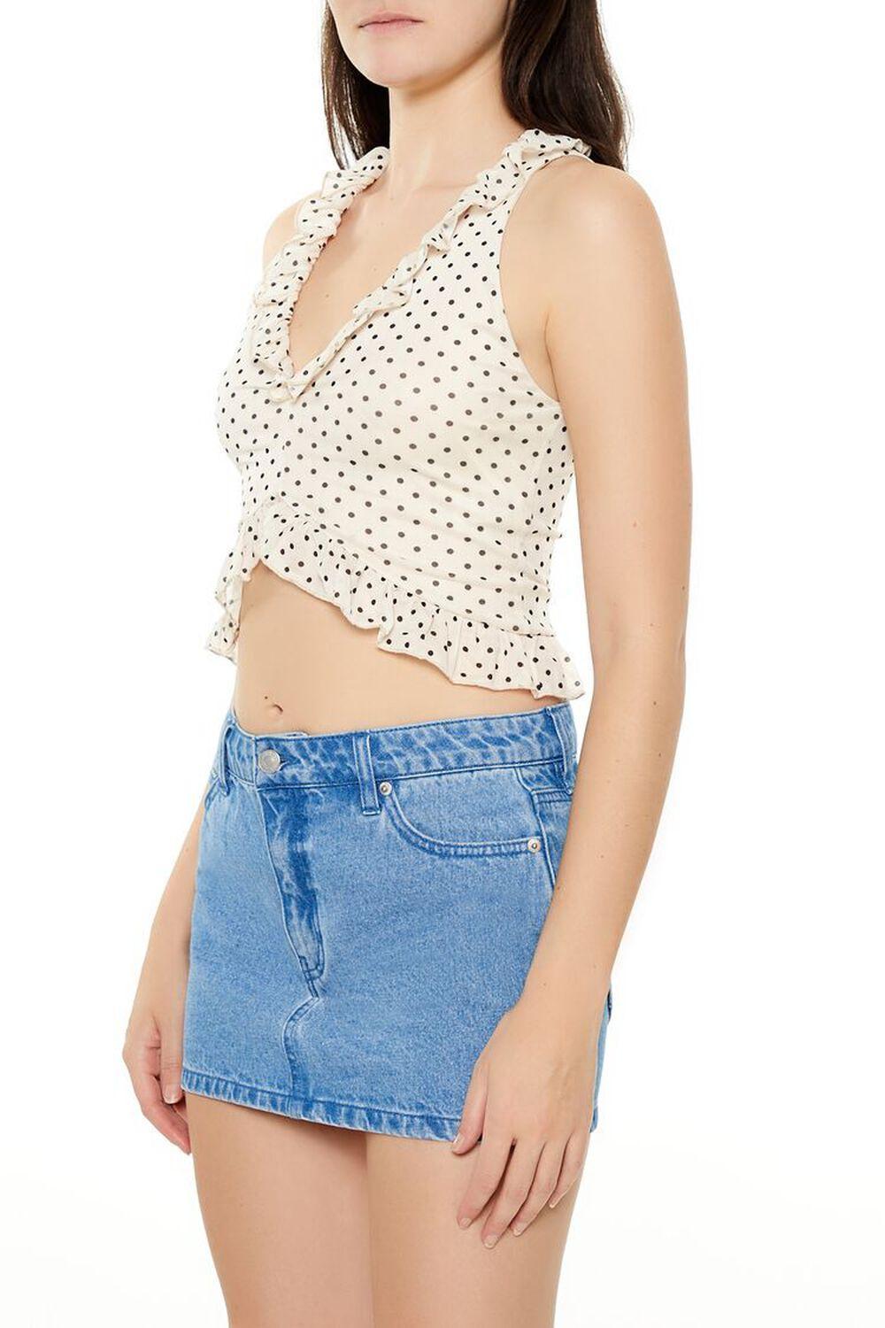 Polka Dot Mesh Crop Top | Forever 21 Product Image