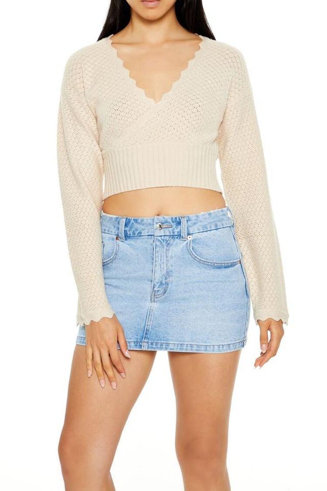 Textured Surplice Cropped Sweater | Forever 21 Product Image