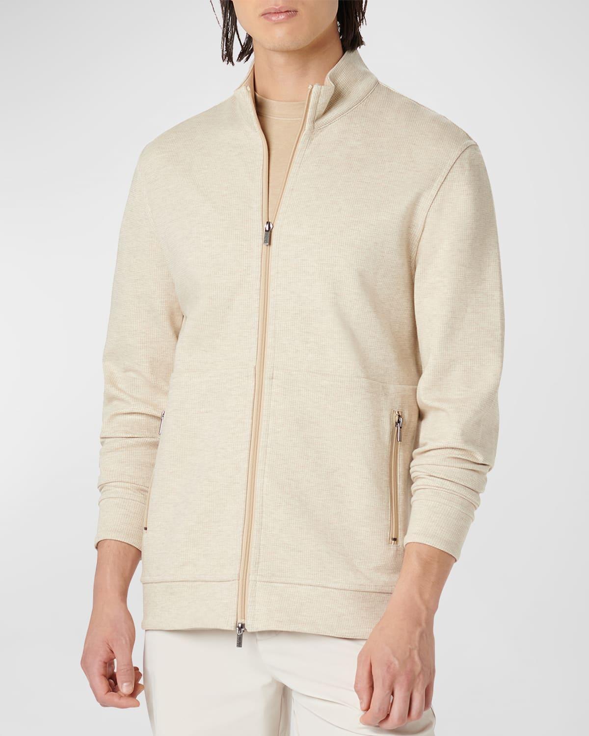 BUGATCHI Reversible Knit Jacket In Sand Product Image