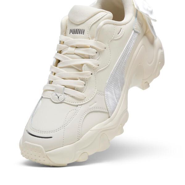 PUMA Pulsar Wedge Bowknot Women's Sneakers in Frosted Ivory/Silver Product Image