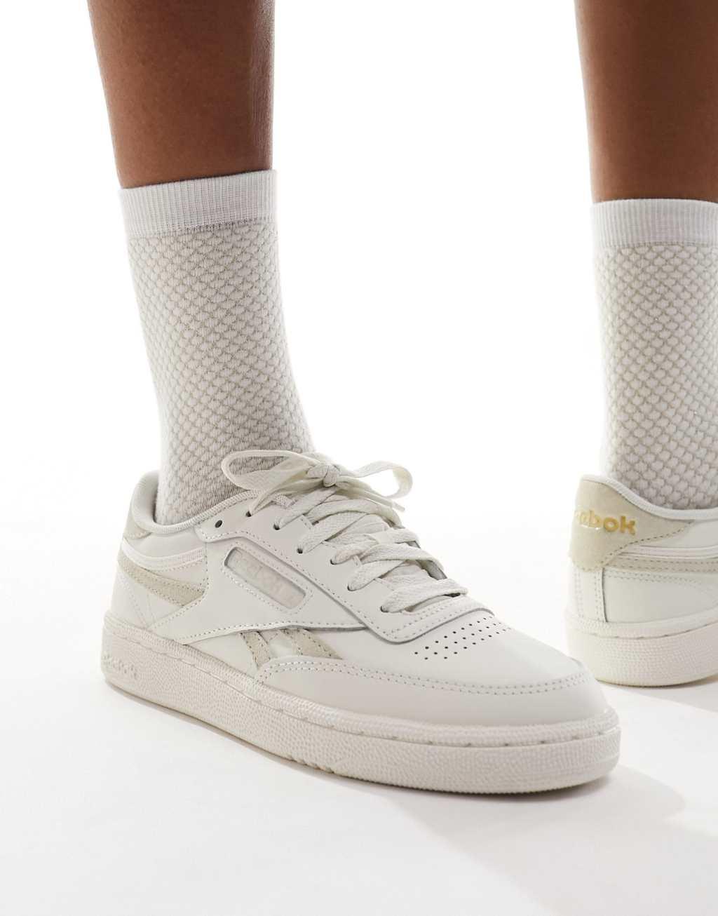 Reebok Club C 85 sneaker in white and beige Product Image