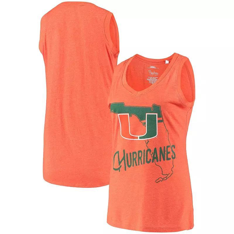 Womens Pressbox Miami Hurricanes Ferris Melange V-Neck Tank Top Product Image