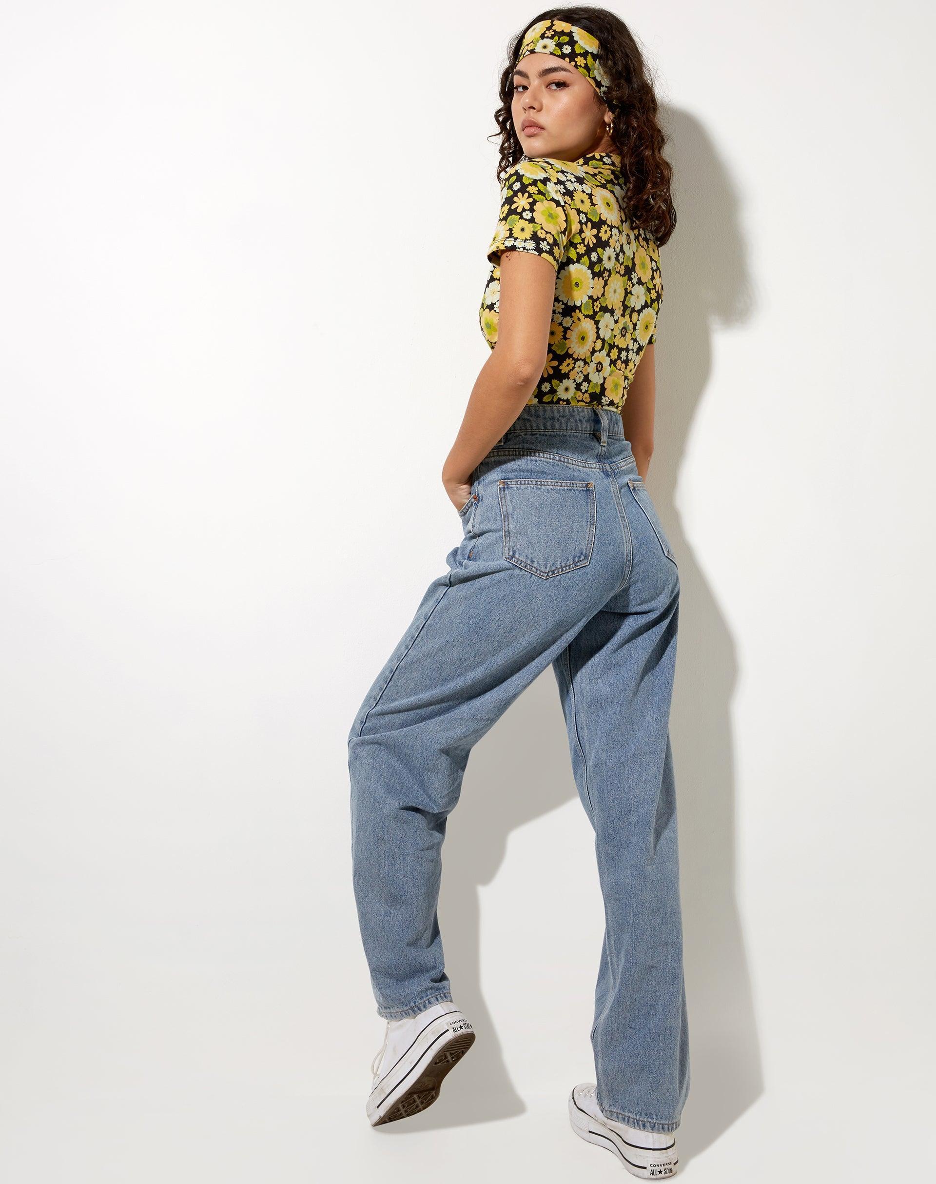 Wuma Cropped Shirt in Retro Floral Product Image