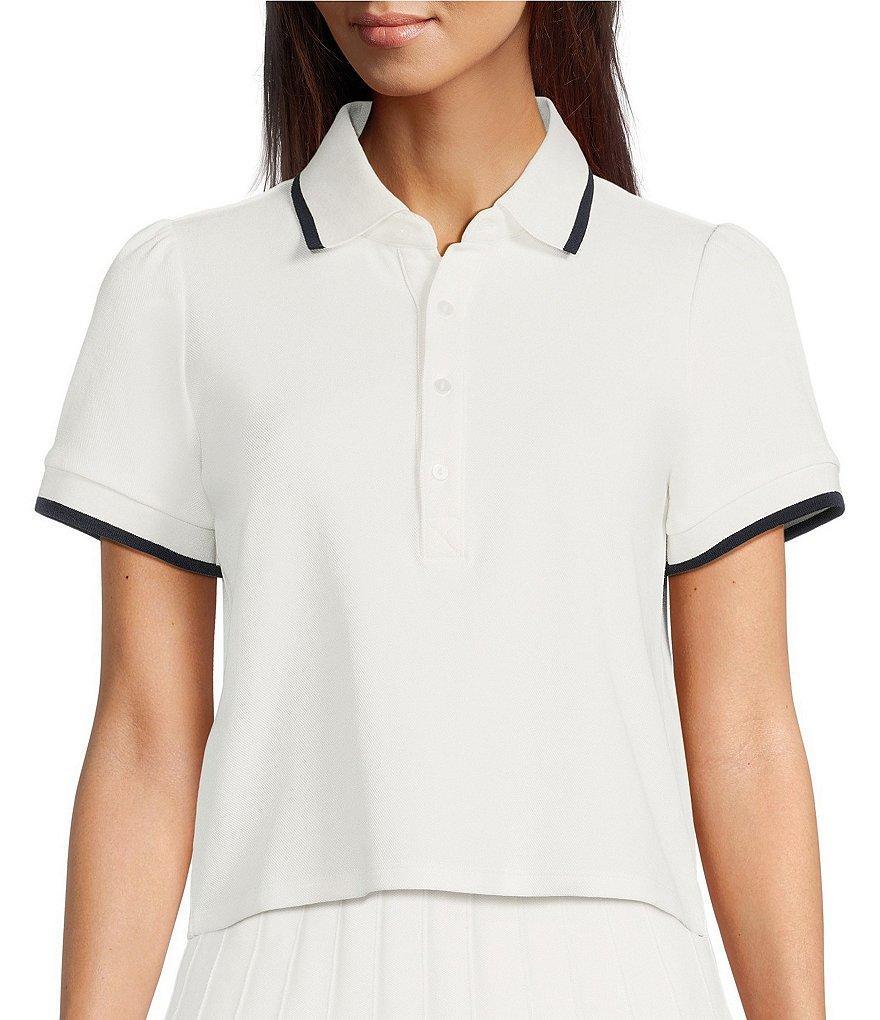 The Upside Bounce Birdie Short Sleeve Point Collar Cropped Polo Top product image