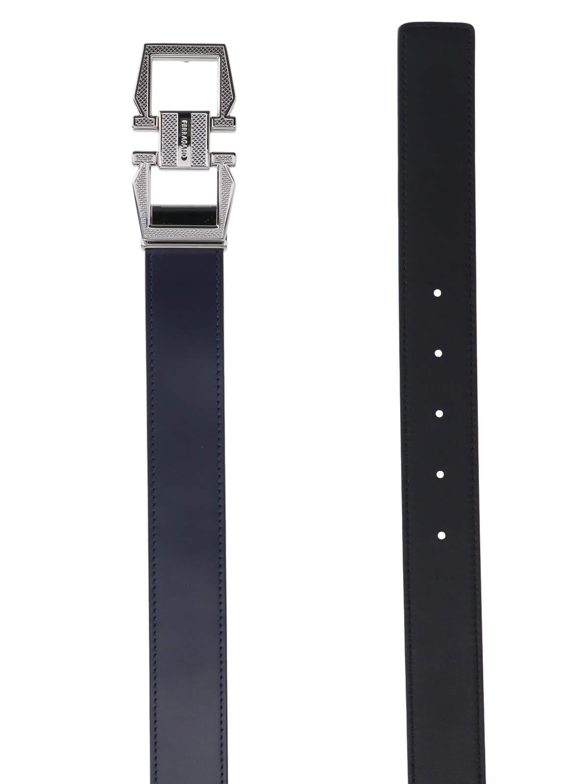 FERRAGAMO 'gancini' Reversible Belt In Black Product Image