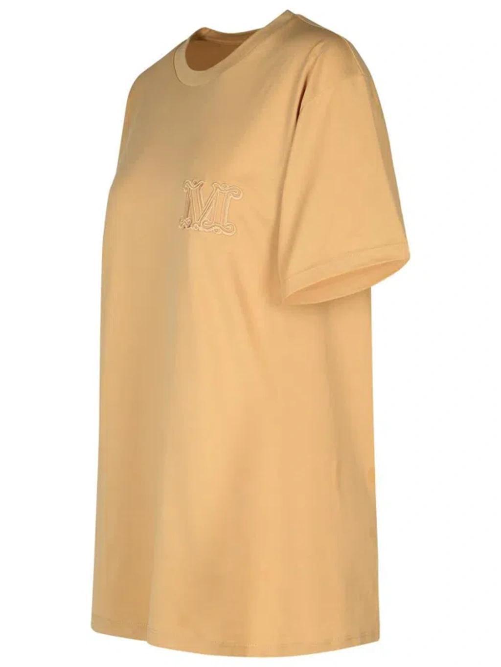 MAX MARA Beige Cotton T-shirt In Cream Product Image