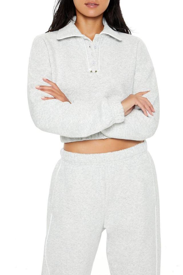 Cropped Fleece Rosette Pullover | Forever 21 Product Image