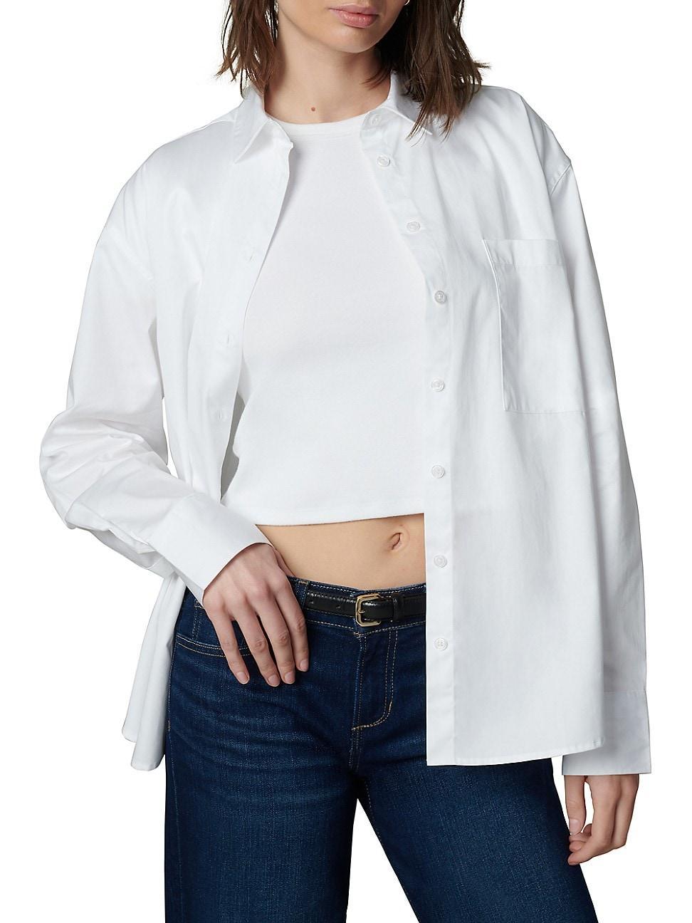 Joe's Jeans The Boyfriend Button Down Shirt (Optic ) Women's Clothing Product Image