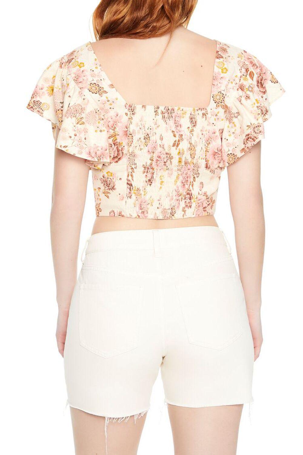 Floral Butterfly-Sleeve Crop Top | Forever 21 Product Image