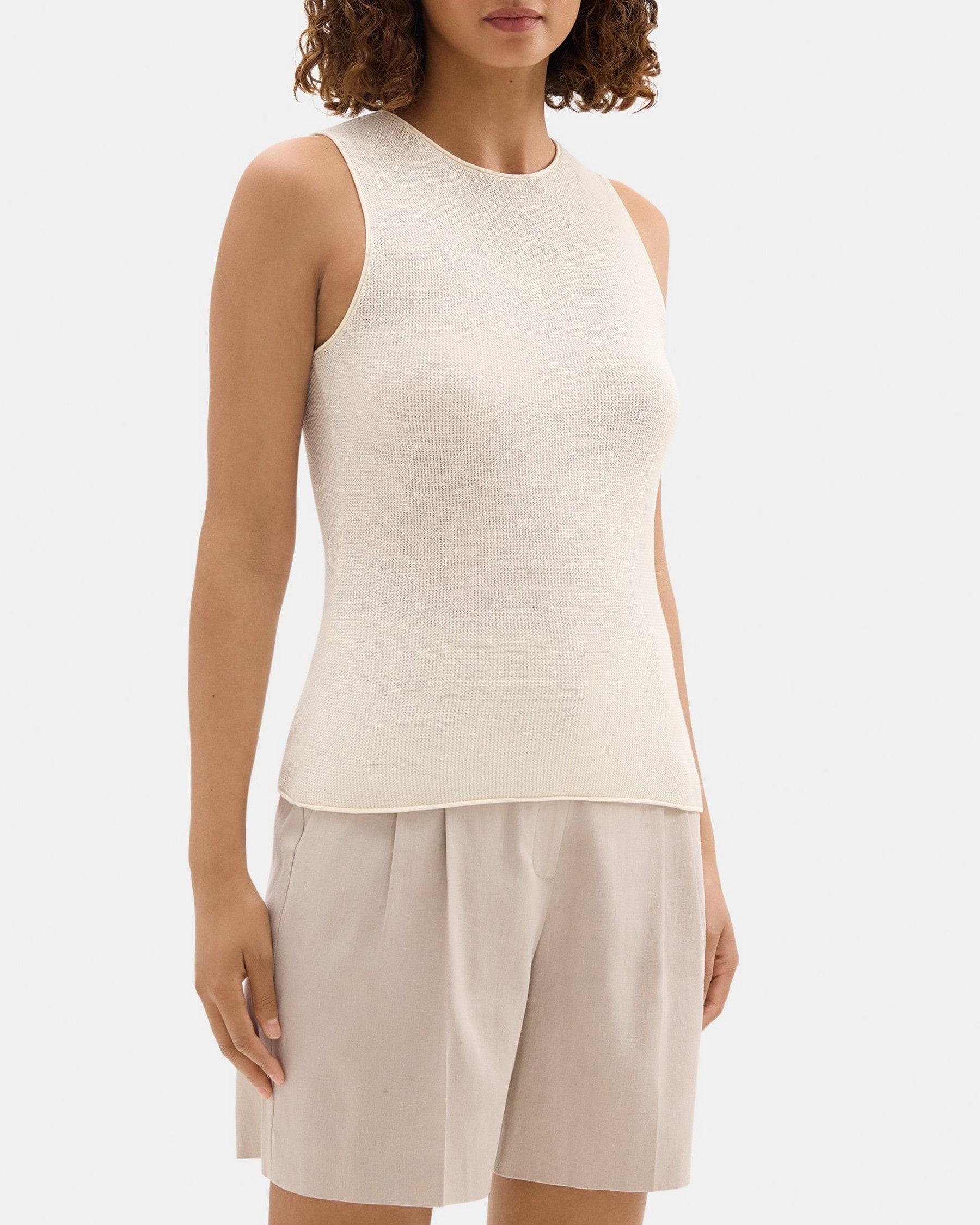 Ribbed Tank in Cotton-Silk Product Image