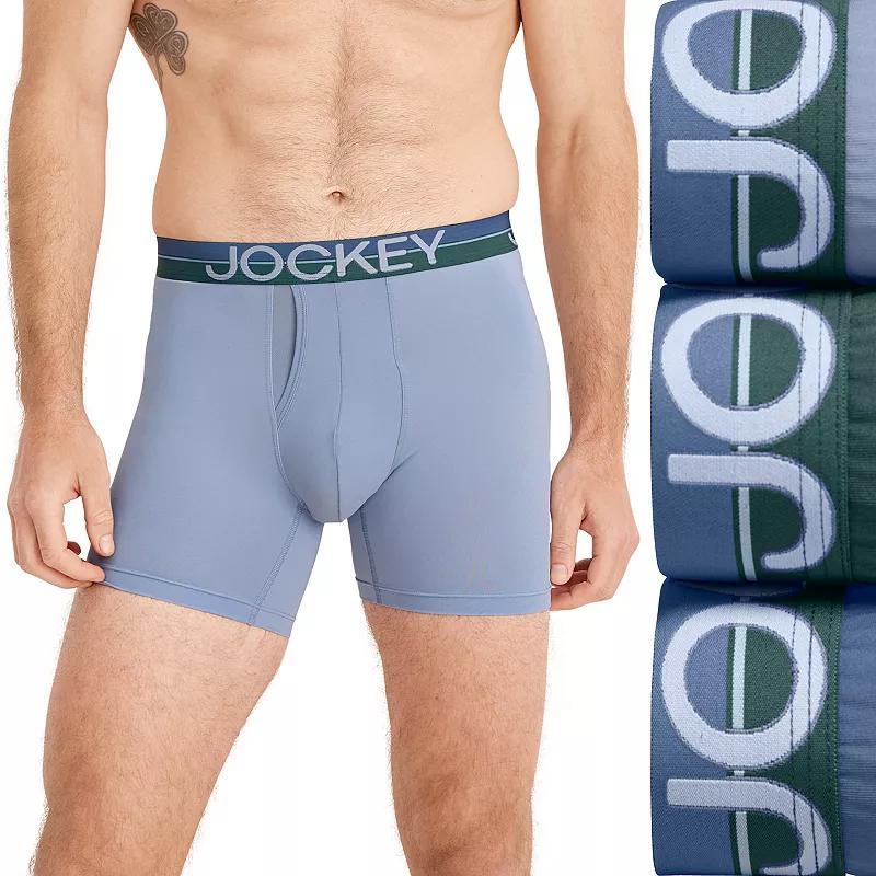 Mens Jockey Infinite Cool 3-pk Microfiber Stretch 5 Boxer Briefs Cactus Green Team Product Image