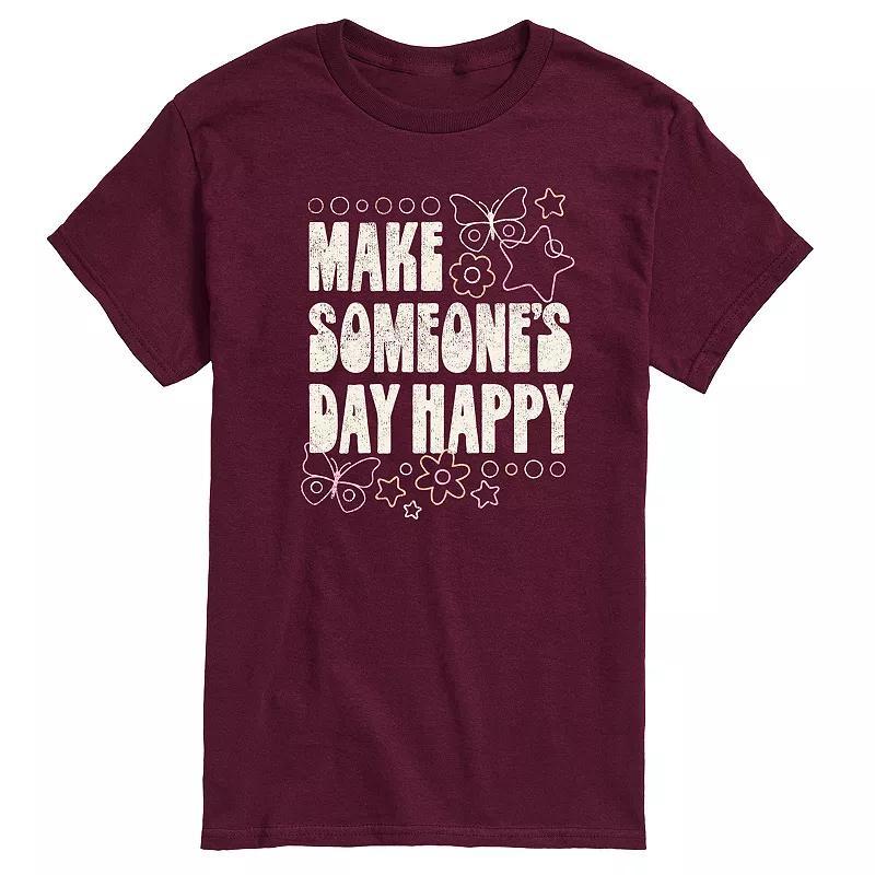 Mens Make Someones Day Happy Graphic Tee Red Product Image