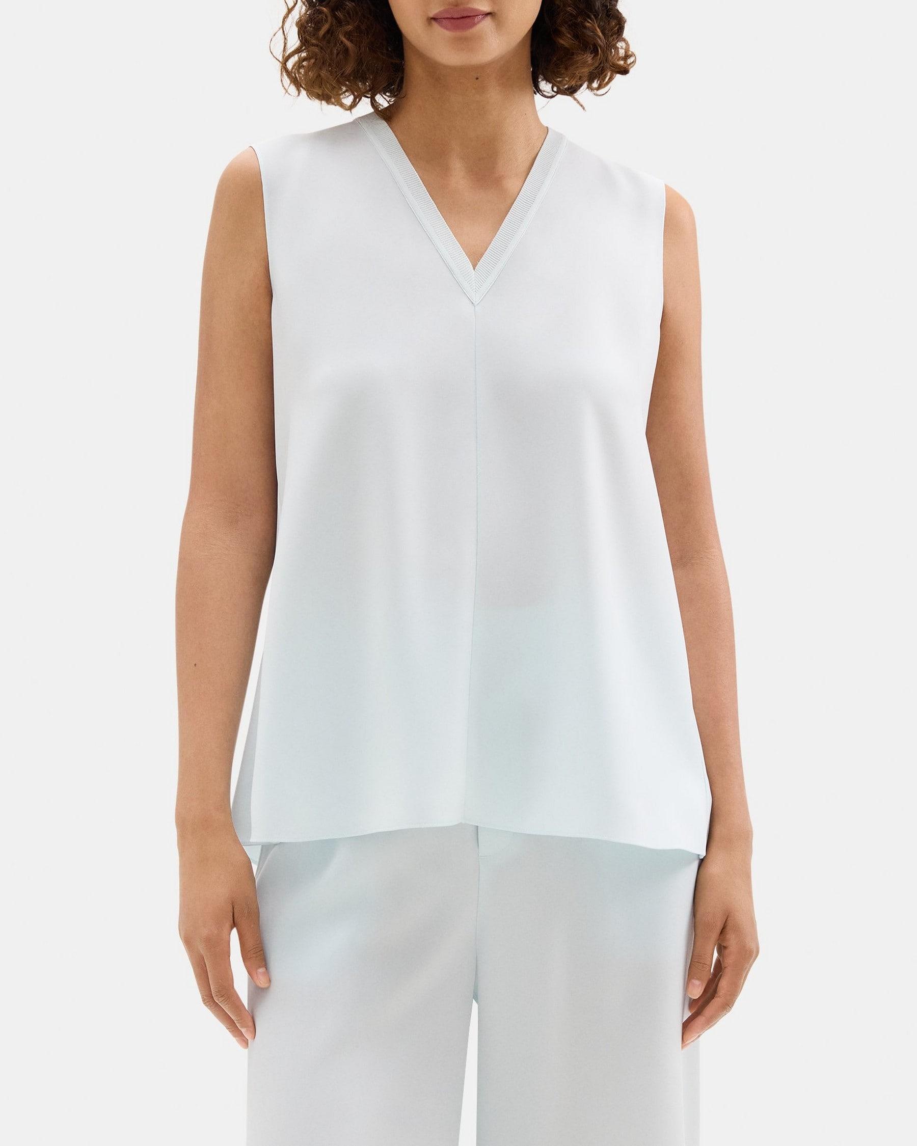 V-Neck Tank Top in Crepe Product Image