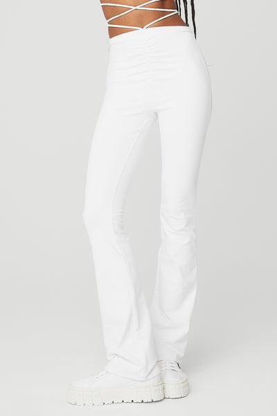 Airbrush High-Waist Cinch Flare Legging - White Product Image