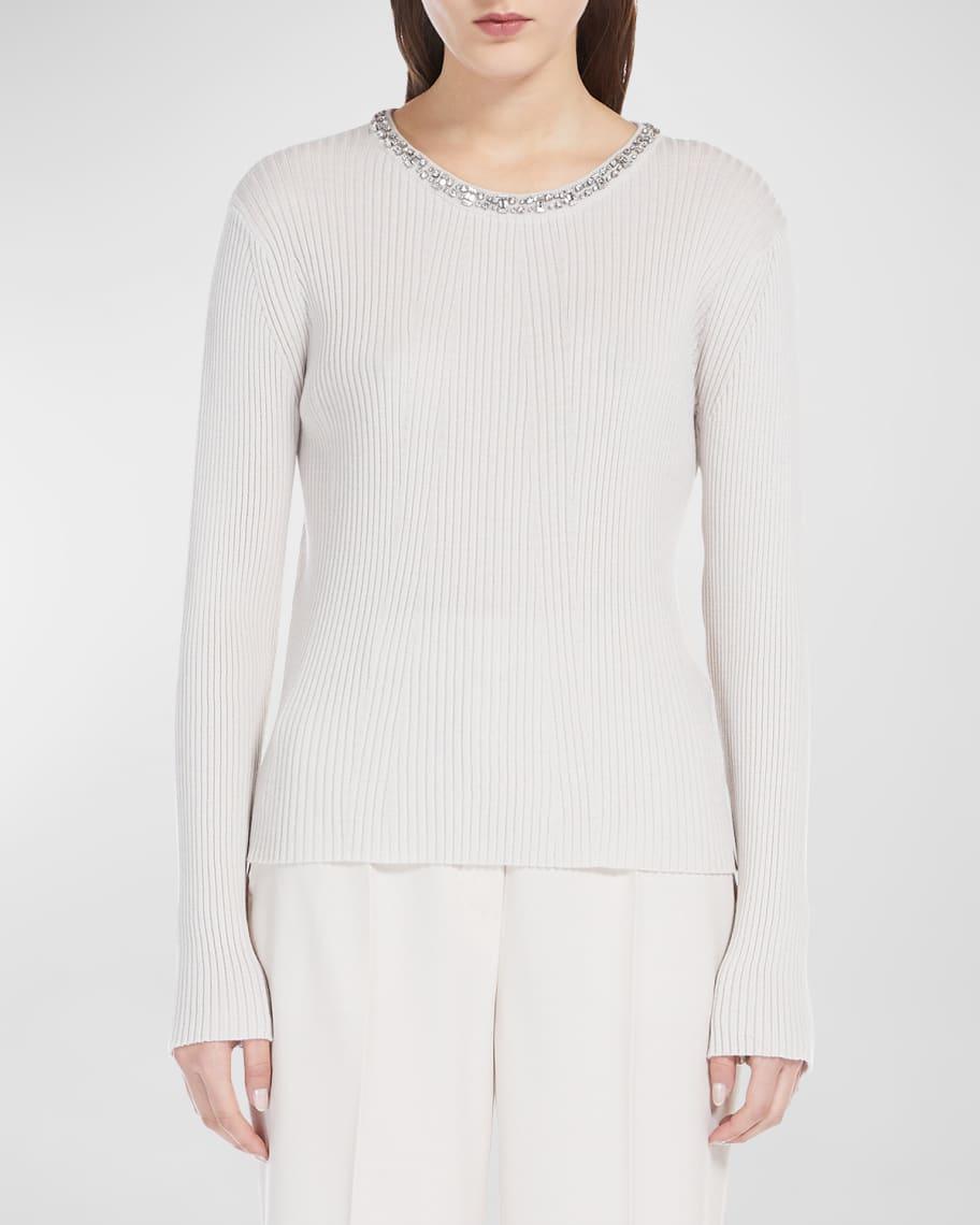 Ribbed Crystal-Embellished Sweater Product Image