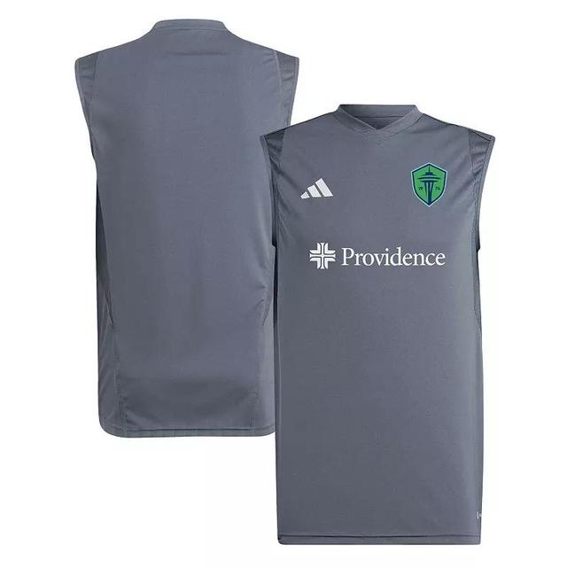 Mens adidas Gray Seattle Sounders FC 2024 AREOREADY Sleeveless Training Jersey Product Image