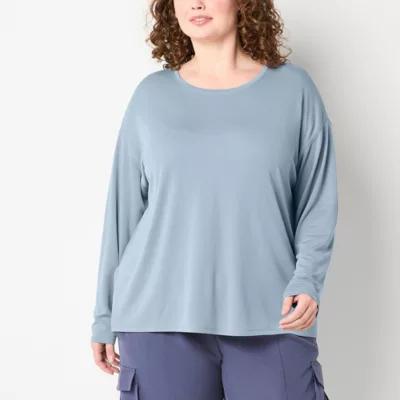 Stylus Womens Plus Scoop Neck Long Sleeve T-Shirt Product Image