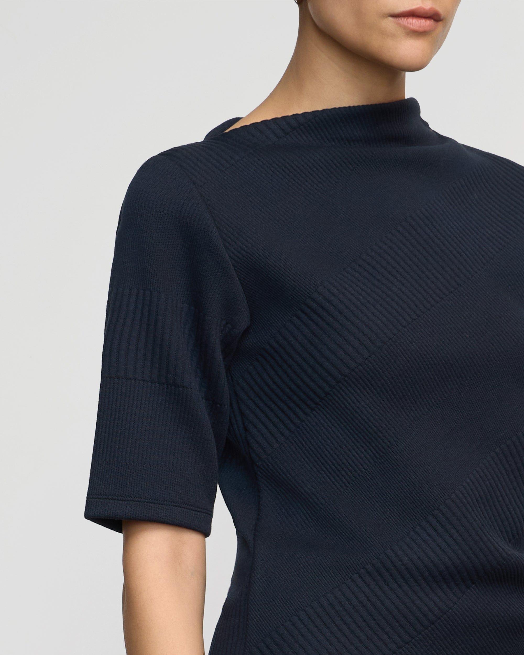 Pauline Ribbed Asymmetric-Neck Top Product Image