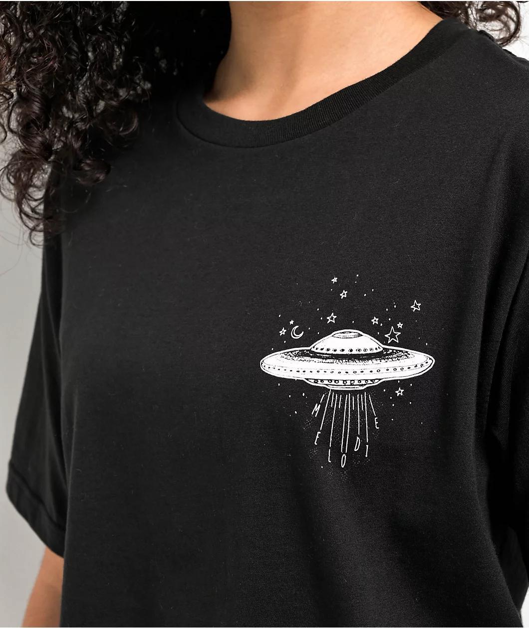 Melodie Our Spaceship Black T-Shirt Product Image