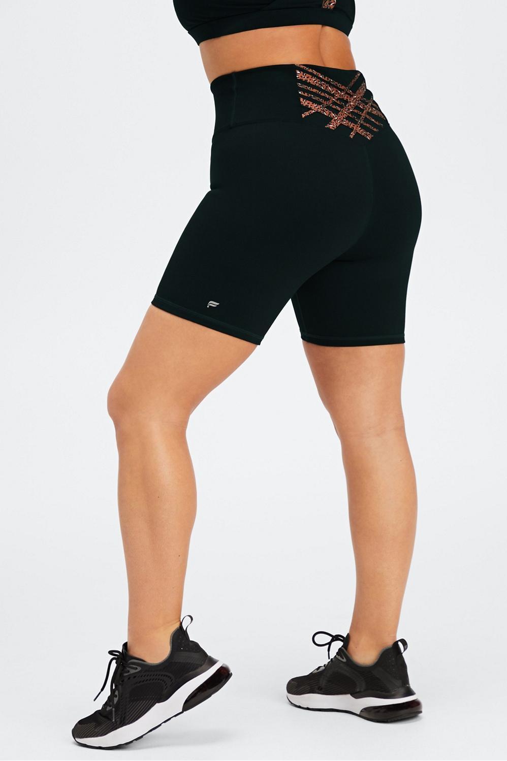 Fabletics Boost 6 Short Womens Black/Burnt Ochre Wavy Leo Size XXS Product Image