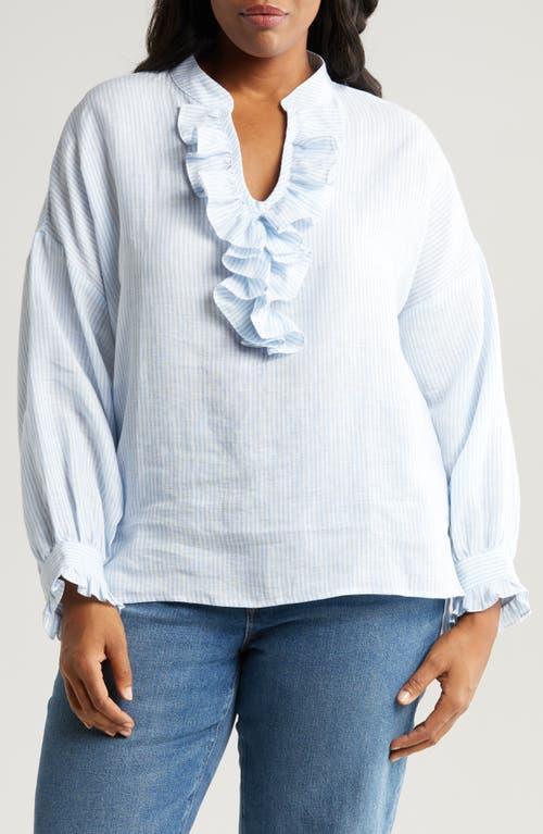 Womens Cordelia Pinstriped Linen Blouse Product Image