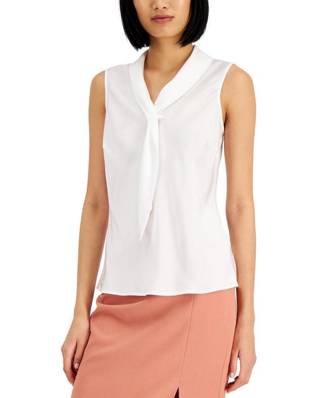 Tahari Asl Sailor-Style Tie-Neck Sleeveless Top Product Image