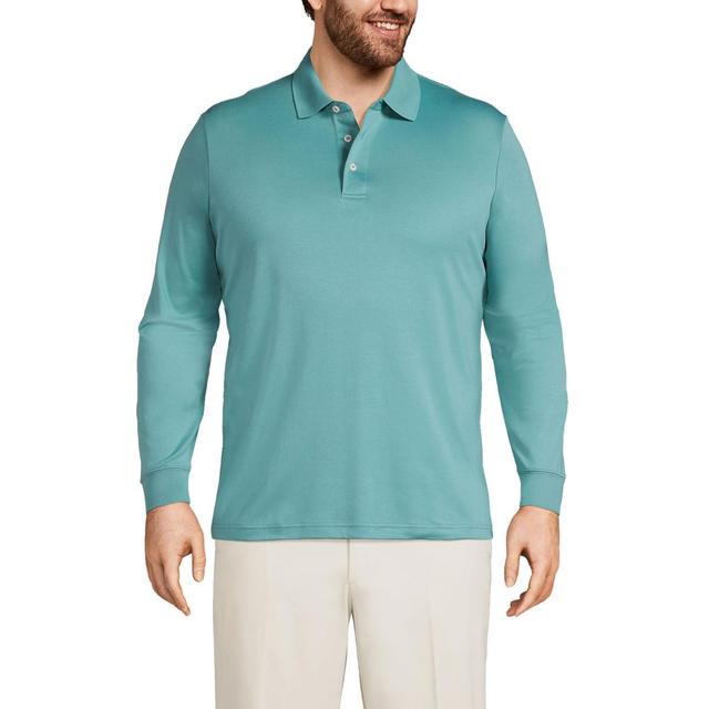 Lands End Mens Long Sleeve Cotton Supima Polo Shirt Product Image