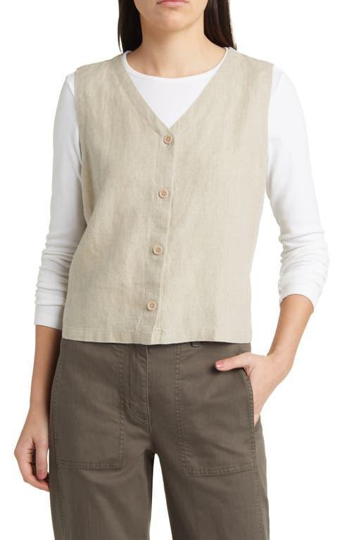 Womens Linen V-Neck Vest Product Image