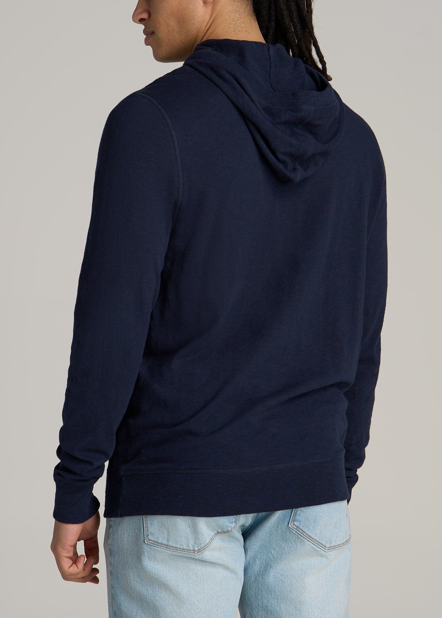 Sunwashed Slub Pullover Men's Tall Hoodie in Evening Blue Male Product Image