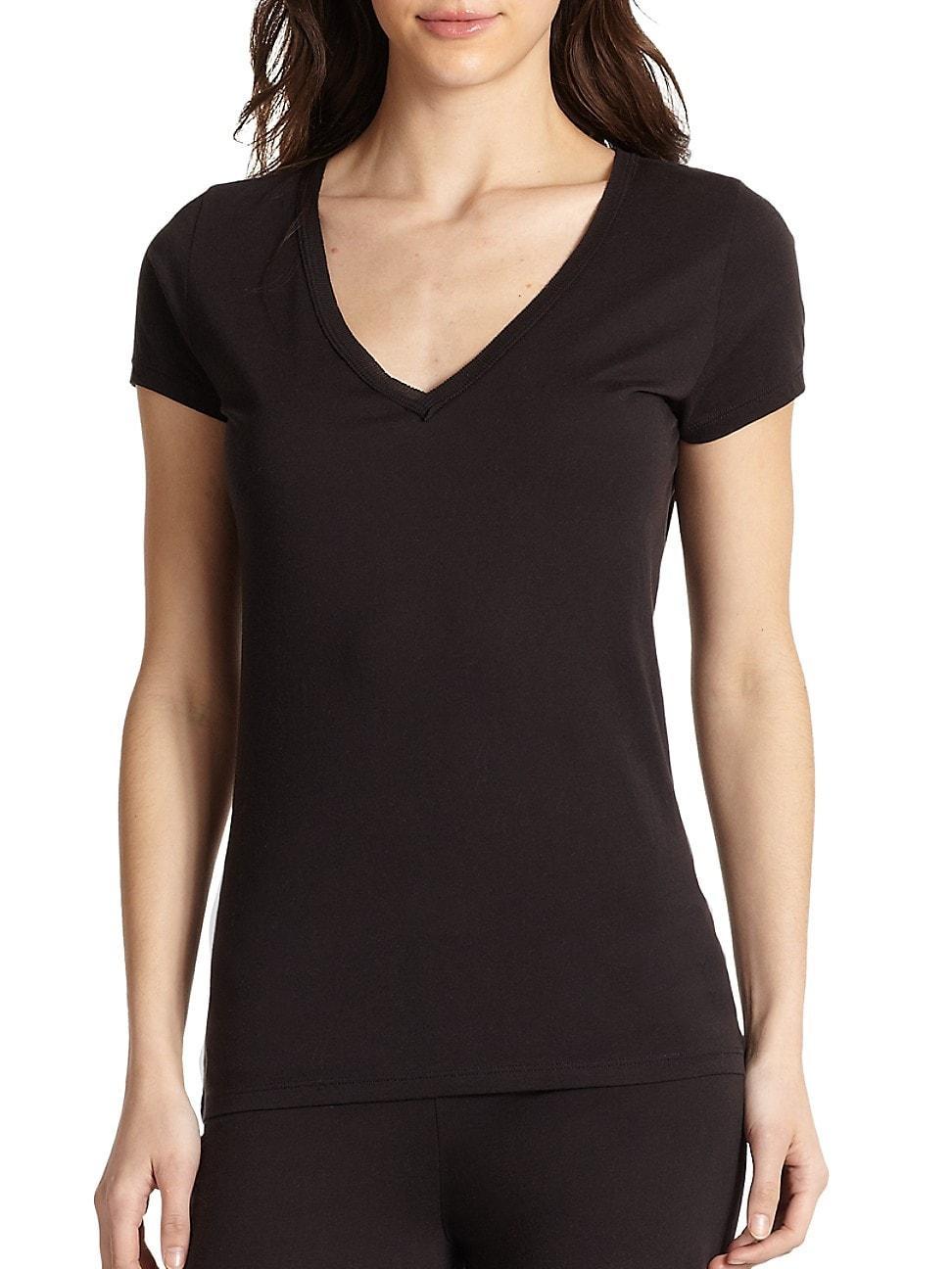 Easy V-Neck Cotton Tee Product Image