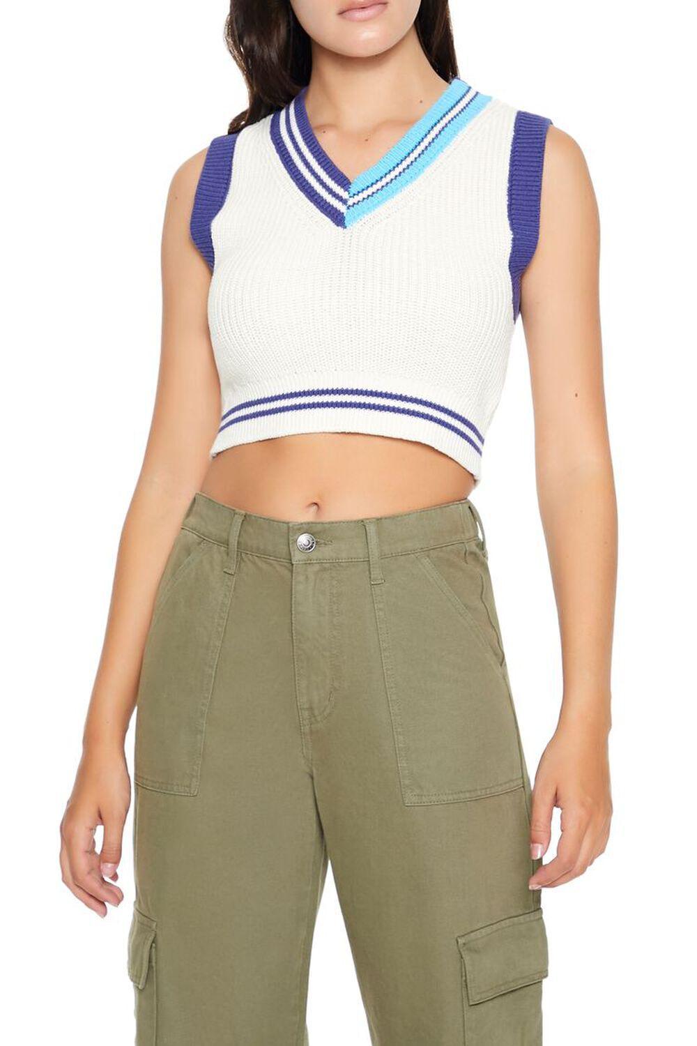 Varsity-Striped Sweater Vest | Forever 21 Product Image