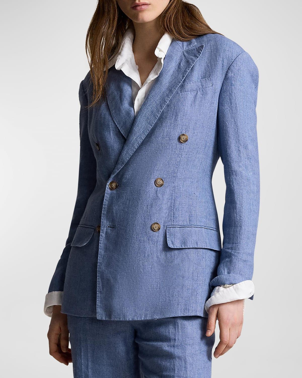 Womens Delave Double-Breasted Linen Blazer Product Image