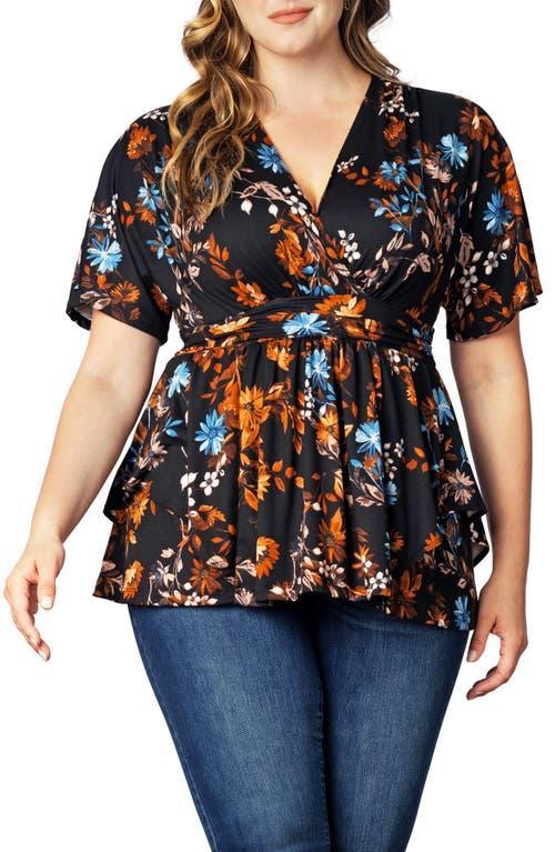 Kiyonna Encore Print Faux Wrap Top Product Image