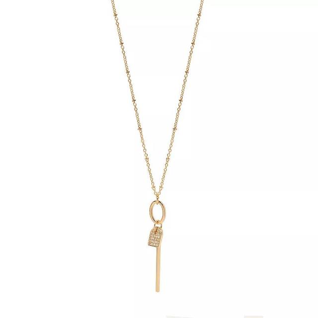 LC Lauren Conrad Gold Tone Long Dogtag Pendant Necklace, Womens Product Image