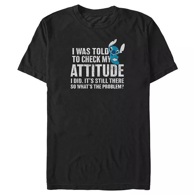 Disneys Lilo & Stitch Attitude Check Stitch Big & Tall Graphic Tee, Mens Product Image