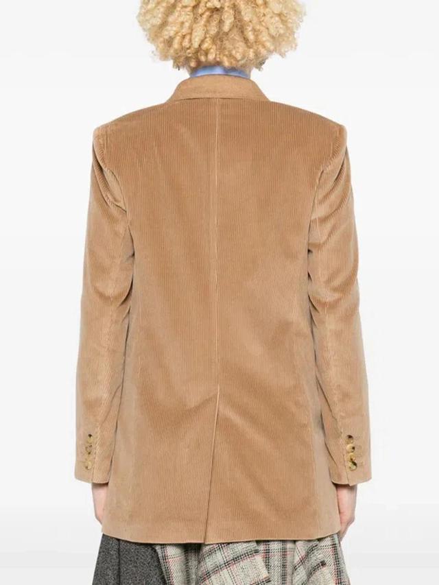 Wool Blazer Jacket In Brown Product Image