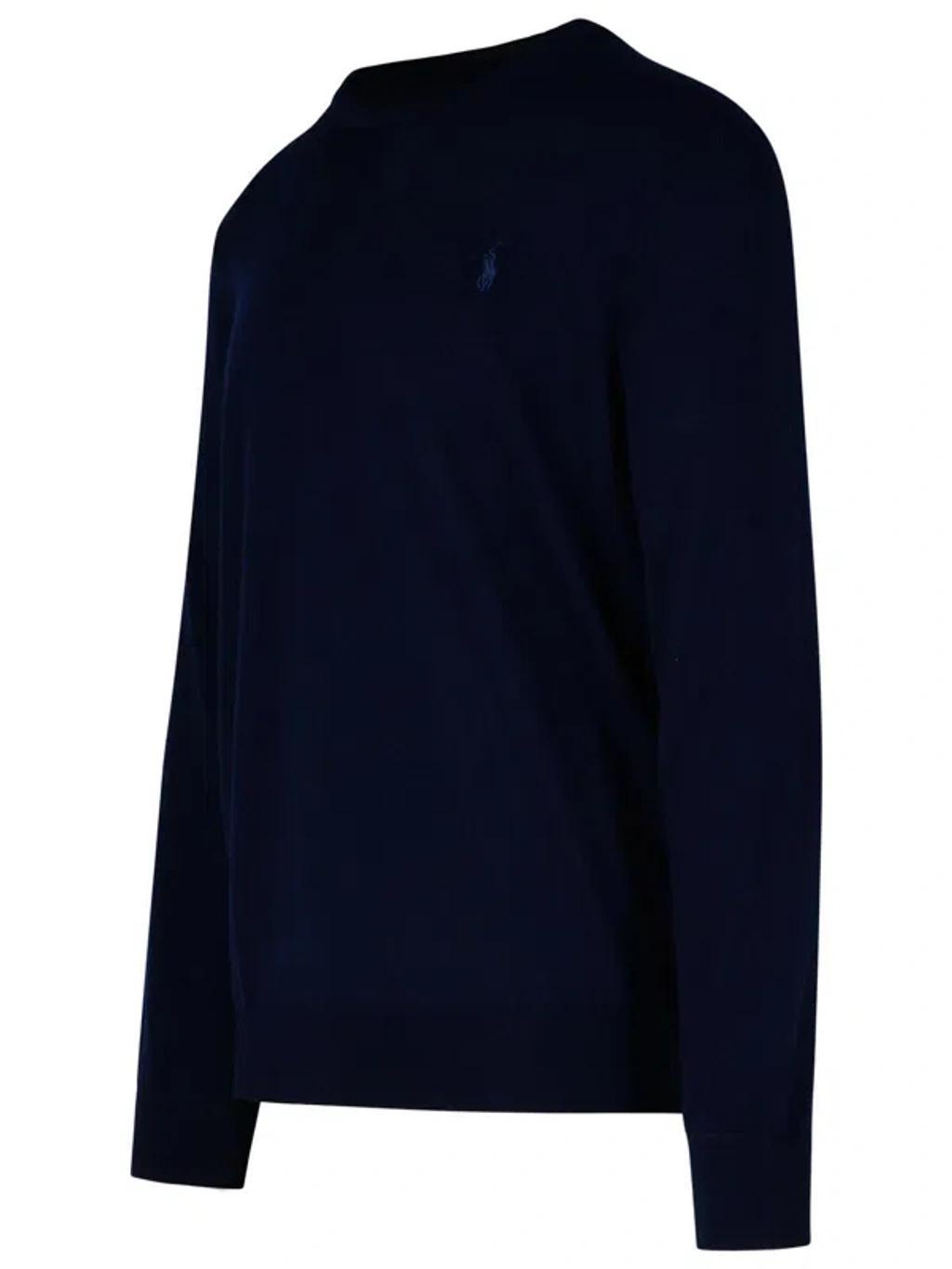 Navy Wool Sweater Product Image