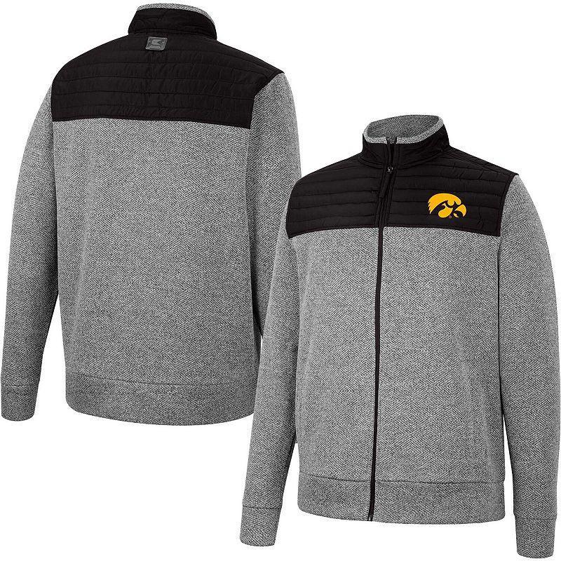 Mens Colosseum Gray/Maroon Arizona State Sun Devils Putter Herringbone Full-Zip Jacket Product Image