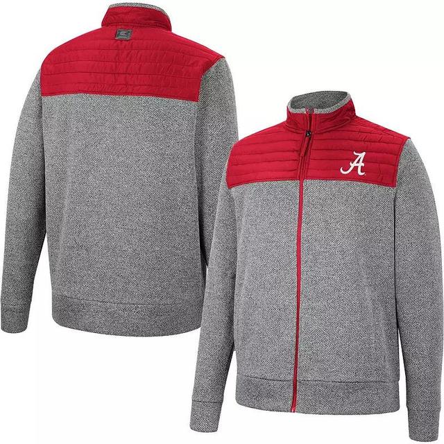 Mens Colosseum Gray Oklahoma Sooners Putter Herringbone Full-Zip Jacket - Gray Product Image