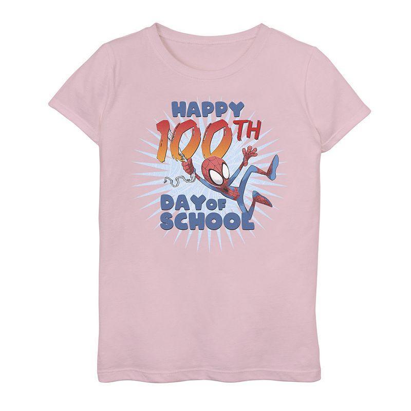 Girls 7-16 Marvel Spider-Man 100th Day Of School Text Tee, Girls Product Image