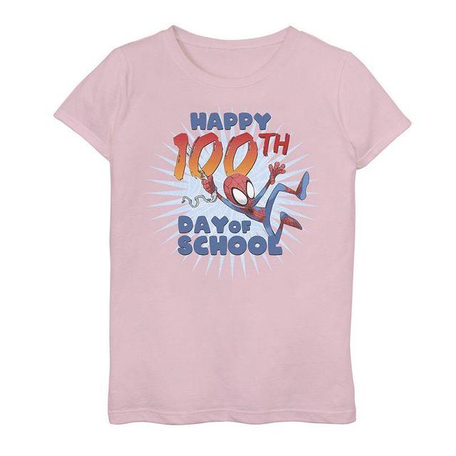 Girls 7-16 Marvel Spider-Man 100th Day Of School Text Tee, Girls Product Image