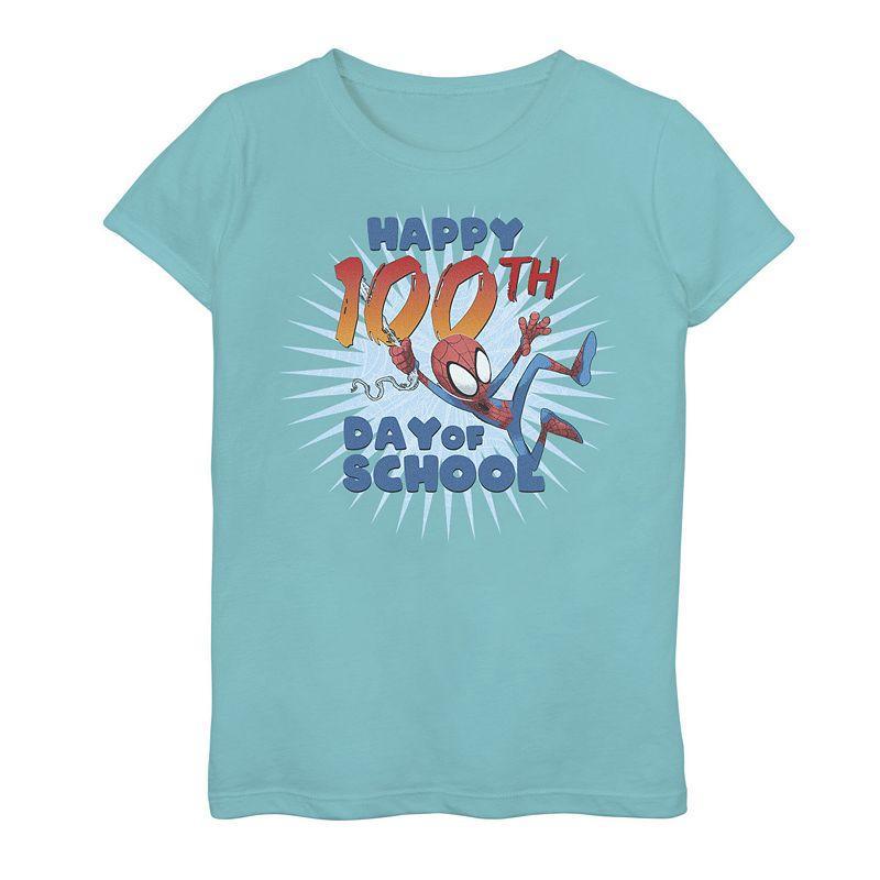 Girls 7-16 Marvel Spider-Man 100th Day Of School Text Tee, Girls Product Image