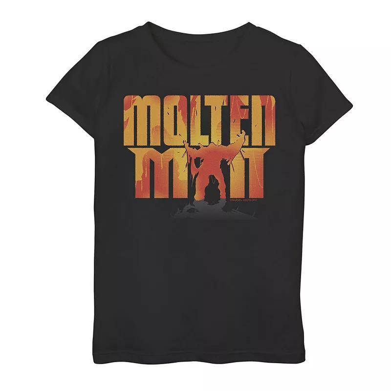 Girls 7-16 Marvel Spider-Man Far From Home Molten Man Silhouette Graphic Tee, Girls Product Image