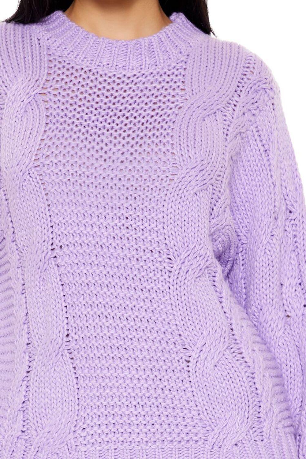 Ribbed-Trim Cable Knit Sweater | Forever 21 Product Image