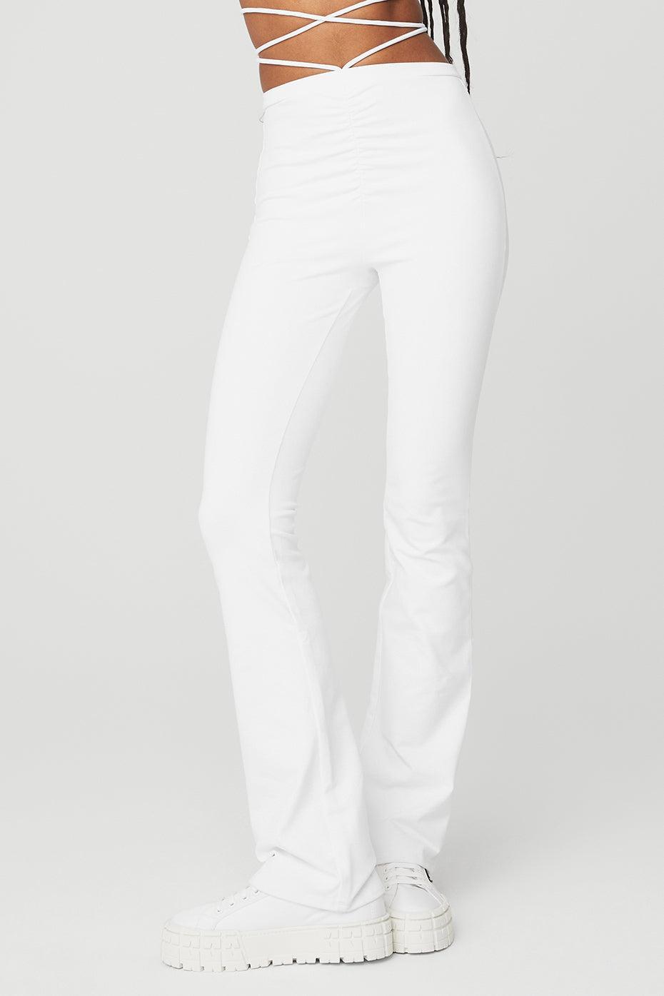 Airbrush High-Waist Cinch Flare Legging - White Female Product Image