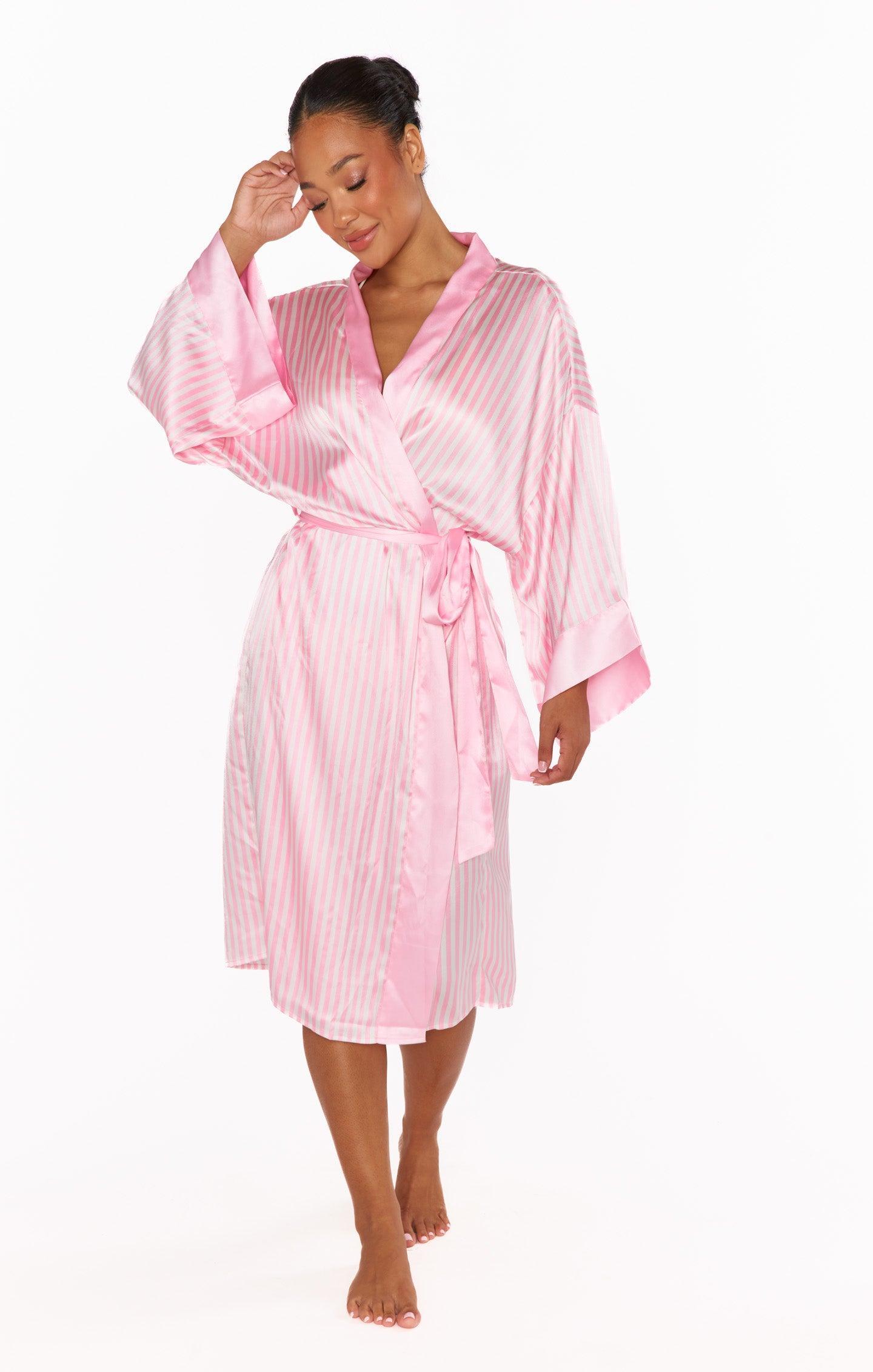 Mumu x Curateur The Harlow Robe ~ Pink Stripe Product Image