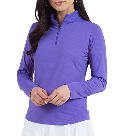 IBKUL Solid Long Sleeve Quarter Zip Top Product Image